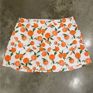 Abercrombie & Fitch White and Orange Mini Skirt
